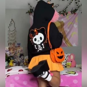 FOREVER 21 Hello Kitty skeleton hoodie